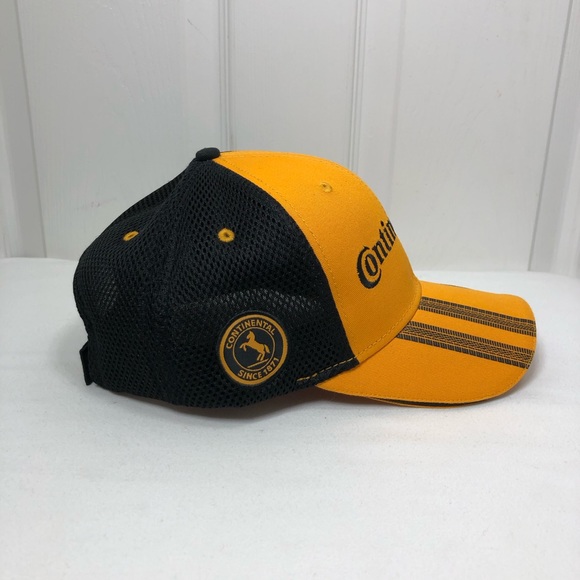 Continental Tire Trucker Black Yellow Mesh Cap Adjustable Hat - Picture 5 of 14